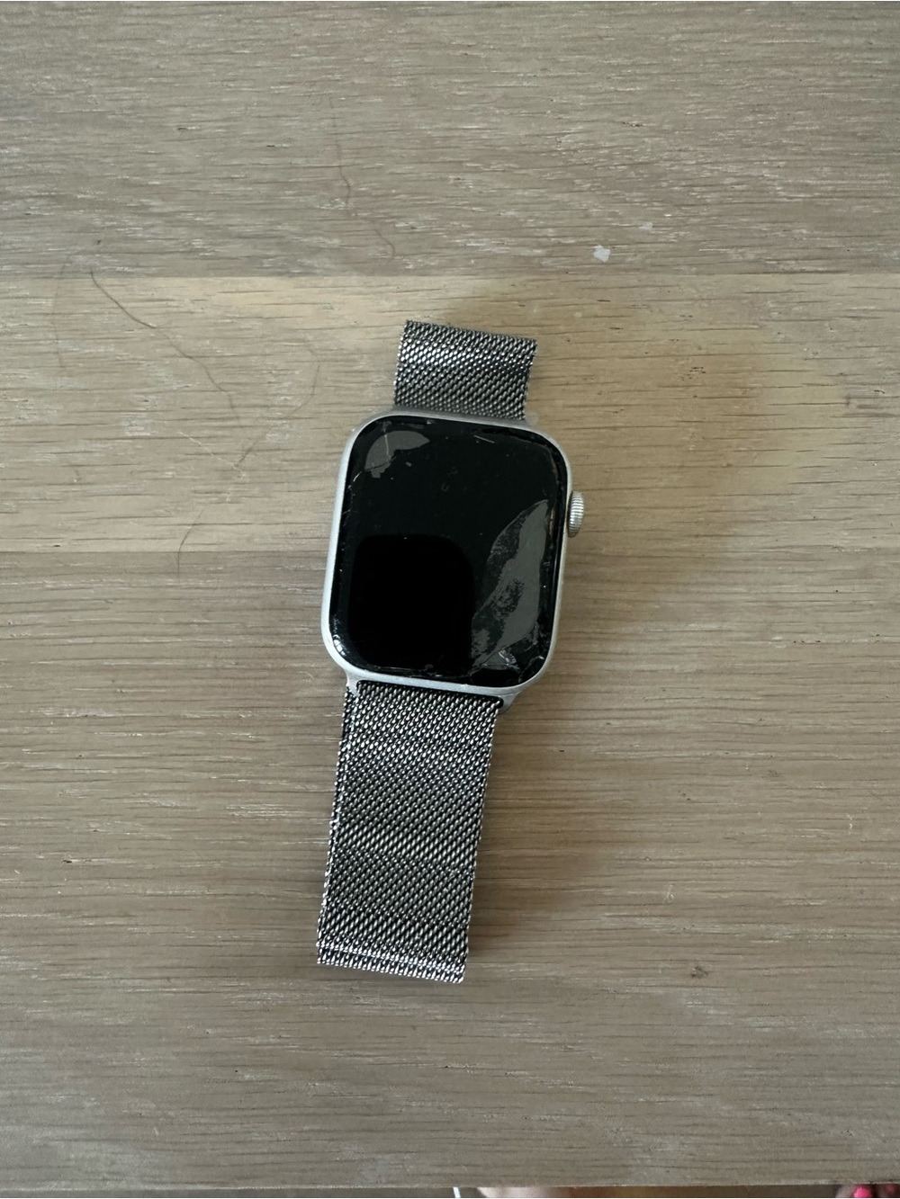 Apple Watch with Silver Mesh Band